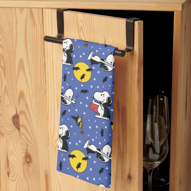 Peanuts | Snoopy Vampire Pattern Tea Towel (Thirds Fold)