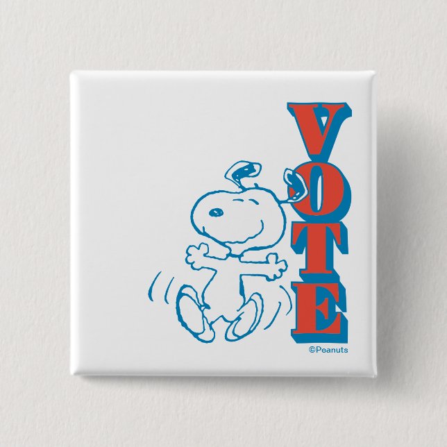 Peanuts | Snoopy - Vote 15 Cm Square Badge (Front)