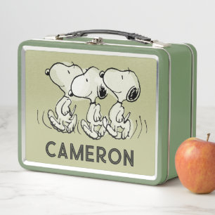 Peanuts   Snoopy Walking Tall Metal Lunch Box