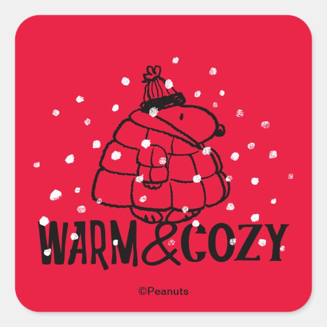 Peanuts | Snoopy Warm & Cosy Square Sticker (Front)