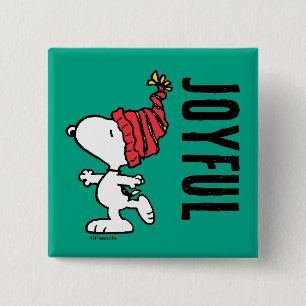 Peanuts   Snoopy Winter Beanie Cap 15 Cm Square Badge