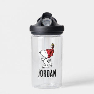 Peanuts Snoopy Winter Beanie Cap Add Your Name Water Bottle