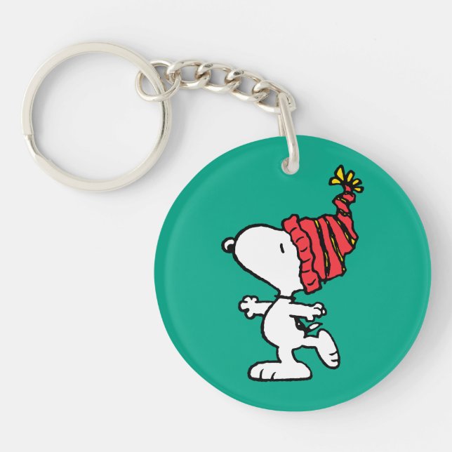 Peanuts | Snoopy Winter Beanie Cap Key Ring (Front)