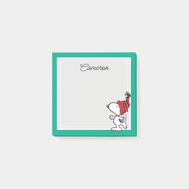 Peanuts | Snoopy Winter Beanie Cap Post-it Notes (Front)