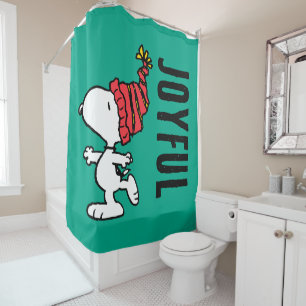 Peanuts   Snoopy Winter Beanie Cap Shower Curtain