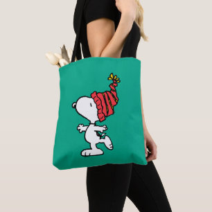 Peanuts Snoopy Winter Beanie Cap Tote Bag