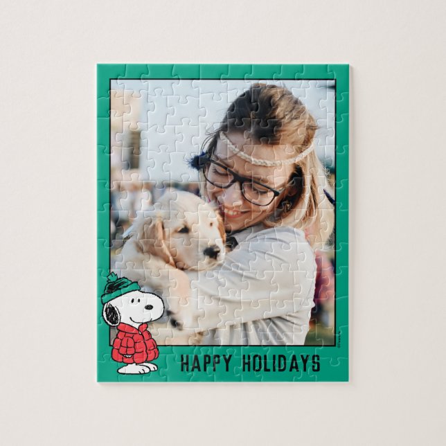 Peanuts | Snoopy Winter Coat | Add Your Message Jigsaw Puzzle (Vertical)