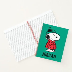 Peanuts   Snoopy Winter Coat & Hat   Add Your Name Notebook