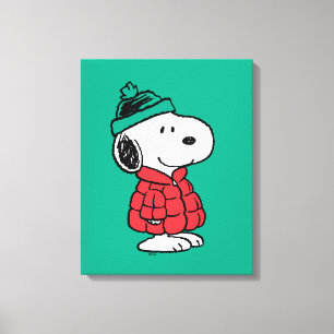 Peanuts Snoopy Winter Coat & Hat Canvas Print