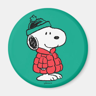 Peanuts Snoopy Winter Coat & Hat Magnet