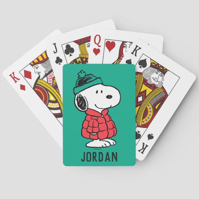 Peanuts | Snoopy Winter Coat & Hat Playing Cards (Back)