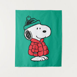 Peanuts   Snoopy Winter Coat & Hat Tapestry