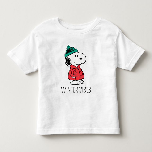 Peanuts | Snoopy Winter Coat & Hat Toddler T-Shirt (Front)