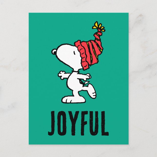 Peanuts | Snoopy Winter Merry Christmas Holiday Postcard (Front)