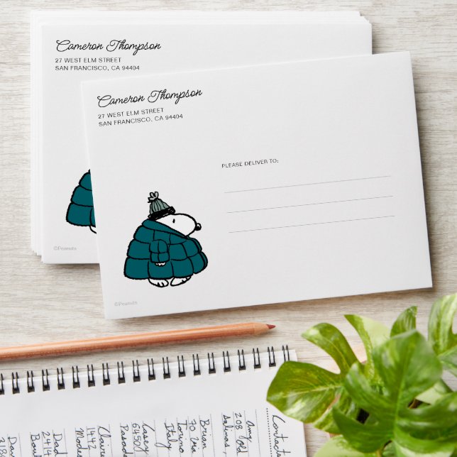 Peanuts | Snoopy Winter Puffer Jacket Envelope (Stacked)