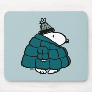 Peanuts Snoopy Winter Puffer Jacket Mouse Pad