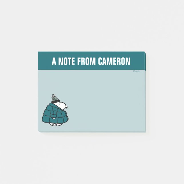 Peanuts | Snoopy Winter Puffer Jacket Post-it Notes (Front)