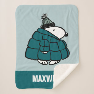Peanuts   Snoopy Winter Puffer Jacket Sherpa Blanket