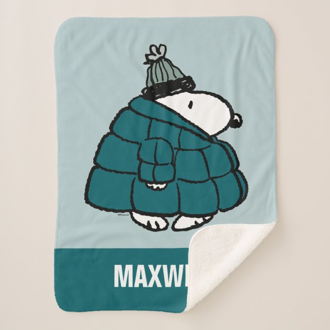 Peanuts | Snoopy Winter Puffer Jacket Sherpa Blanket (Front)