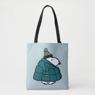 Peanuts Snoopy Winter Puffer Jacket Tote Bag