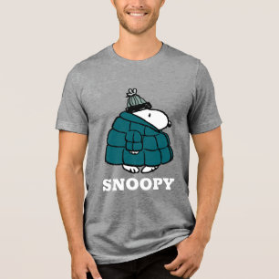 Peanuts   Snoopy Winter Puffer Jacket Tri-Blend Shirt