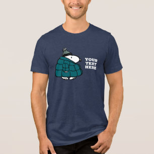 Peanuts Snoopy Winter Puffer Jacket Tri-Blend Shirt