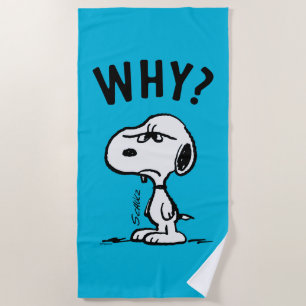 Peanuts   Snoopy Wonders Why? Beach Towel