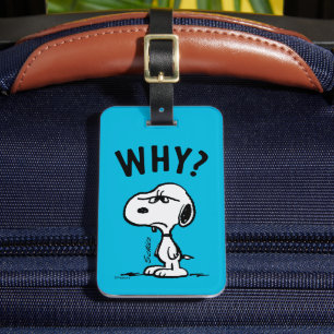 Peanuts   Snoopy Wonders Why? Luggage Tag