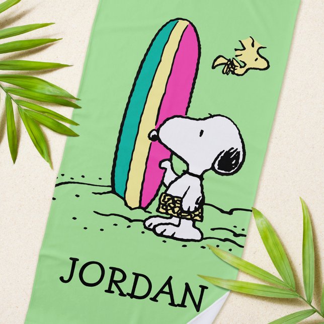 Peanuts | Snoopy & Woodstock | Add Your Name Beach Towel (Creator Uploaded)