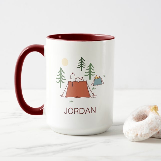 Peanuts | Snoopy & Woodstock | Add Your Name Mug (With Donut)