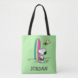 Peanuts Snoopy & Woodstock Add Your Name Tote Bag
