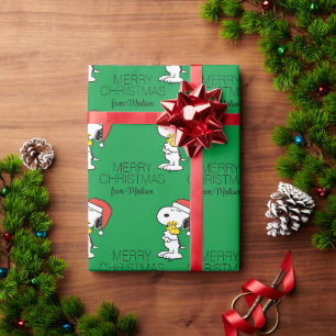 Peanuts   Snoopy & Woodstock   Add Your Name Wrapping Paper
