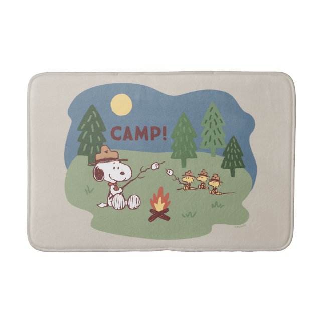 Peanuts | Snoopy & Woodstock at the Campfire Bath Mat (Front)