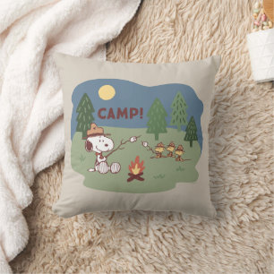 Peanuts   Snoopy & Woodstock at the Campfire Cushion