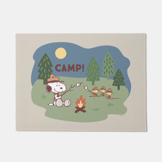 Peanuts | Snoopy & Woodstock at the Campfire Doormat (Front)