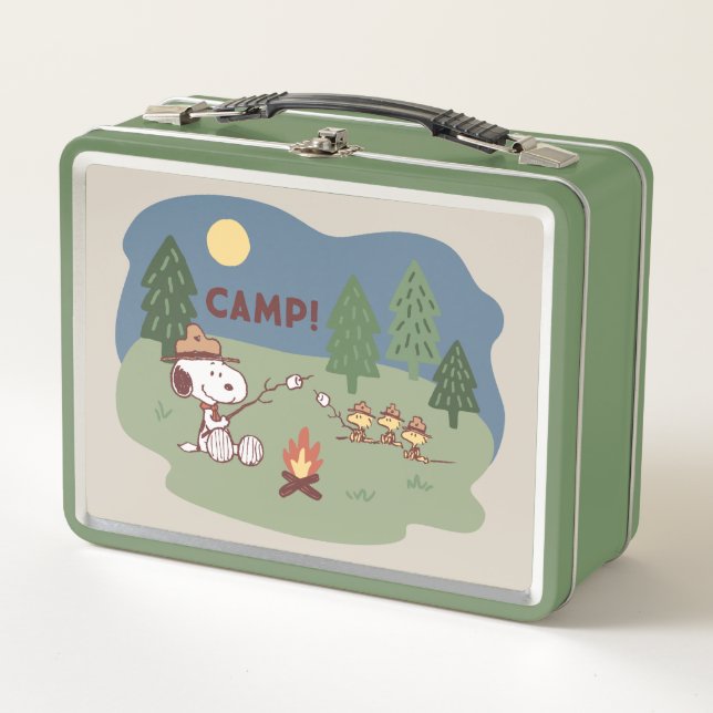 Peanuts | Snoopy & Woodstock at the Campfire Metal Lunch Box (Front)