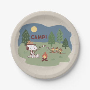 Peanuts   Snoopy & Woodstock at the Campfire Paper Plate