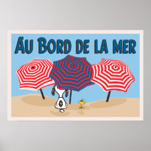 Peanuts   Snoopy & Woodstock Au Bord De La Mer Poster