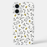 Peanuts | Snoopy & Woodstock B&W Flower Pattern