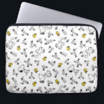 Peanuts | Snoopy & Woodstock B&W Flower Pattern Laptop Sleeve<br><div class="desc">Check out this fun Peanuts design featuring Snoopy and Woodstock.</div>