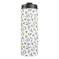 Peanuts | Snoopy & Woodstock B&W Flower Pattern