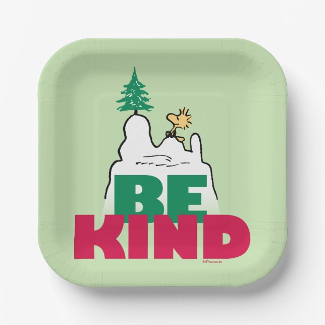 Peanuts | Snoopy & Woodstock Be Kind Paper Plate (Front)