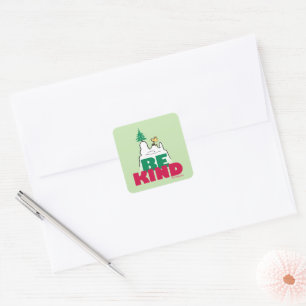 Peanuts   Snoopy & Woodstock Be Kind Square Sticker
