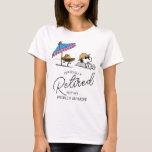 Peanuts | Snoopy & Woodstock Beach I'm Retired T-Shirt<br><div class="desc">Celebrate your retirement with the Peanuts Snoopy & Woodstock Beach "I'm Retired" T-Shirt! Featuring Snoopy and Woodstock enjoying a relaxing beach day, this fun and comfortable t-shirt is perfect for marking the start of your new chapter. A great way to show off your retired status, this playful shirt brings Peanuts...</div>