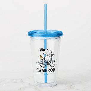 Peanuts   Snoopy & Woodstock Bicycle Acrylic Tumbler
