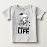 Peanuts | Snoopy & Woodstock Bicycle Baby T-Shirt<br><div class="desc">Check out this awesome Peanuts design featuring Snoopy and Woodstock.</div>