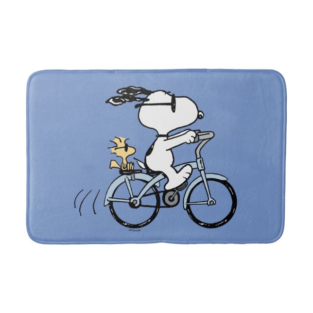 Peanuts | Snoopy & Woodstock Bicycle Bath Mat (Front)