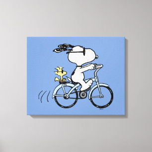 Peanuts Snoopy & Woodstock Bicycle Canvas Print