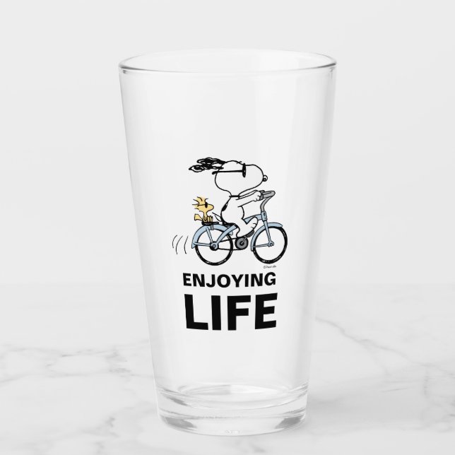 Peanuts | Snoopy & Woodstock Bicycle Glass (Front)