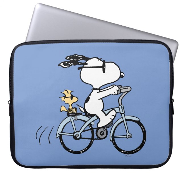 Peanuts | Snoopy & Woodstock Bicycle Laptop Sleeve (Front)